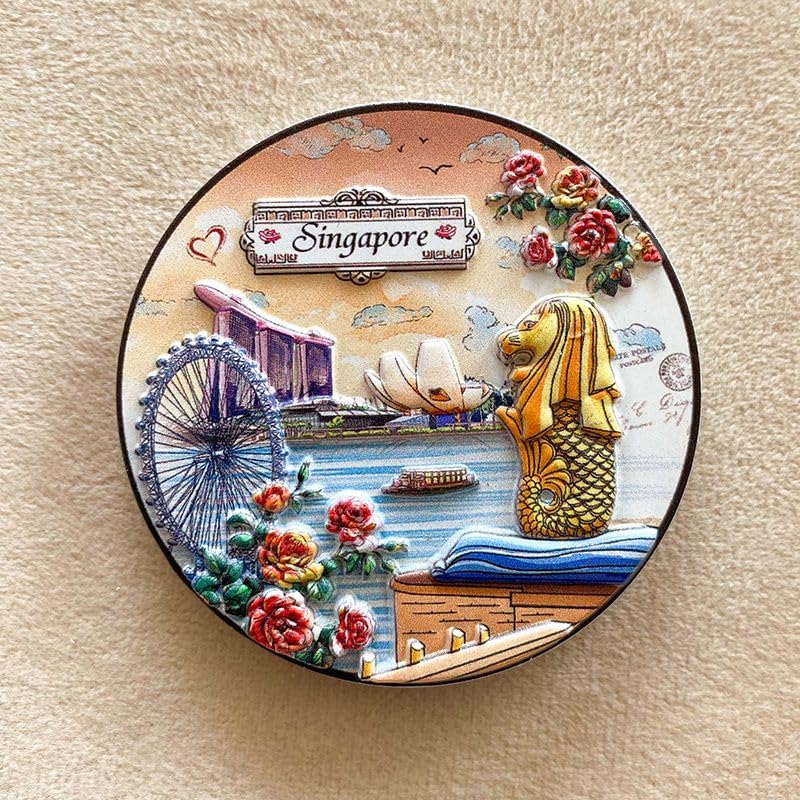Imán decorativo 3D para refrigerador, diseño Singapur miniatura 1