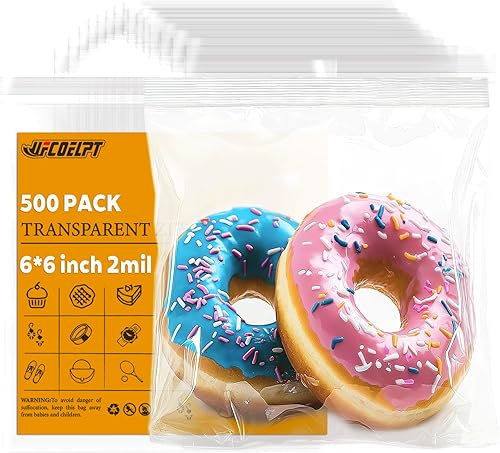 UFCOELPT Bolsas Ziplock de 6 x 6 pulgadas, 2 mil, 500 unidades, bolsas de plástico transparente con cremallera para aperitivos, golosinas, disponible en Yaxa Costa Rica