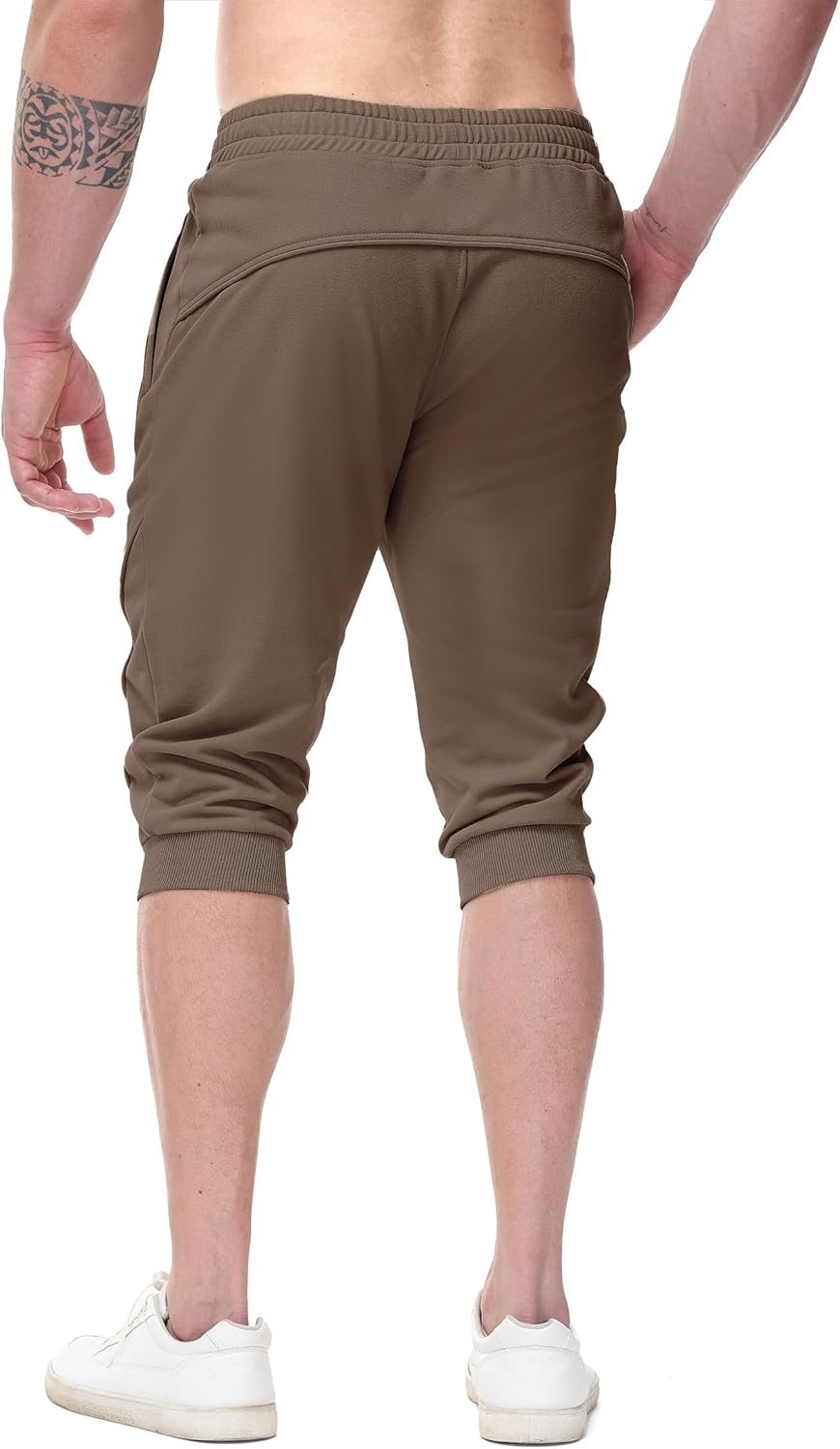 FIRSTGYM Mens Casual Jogger Pants 3/4 Joggers Tapered Fit Workout Gym Training Sweatpants - Image 3