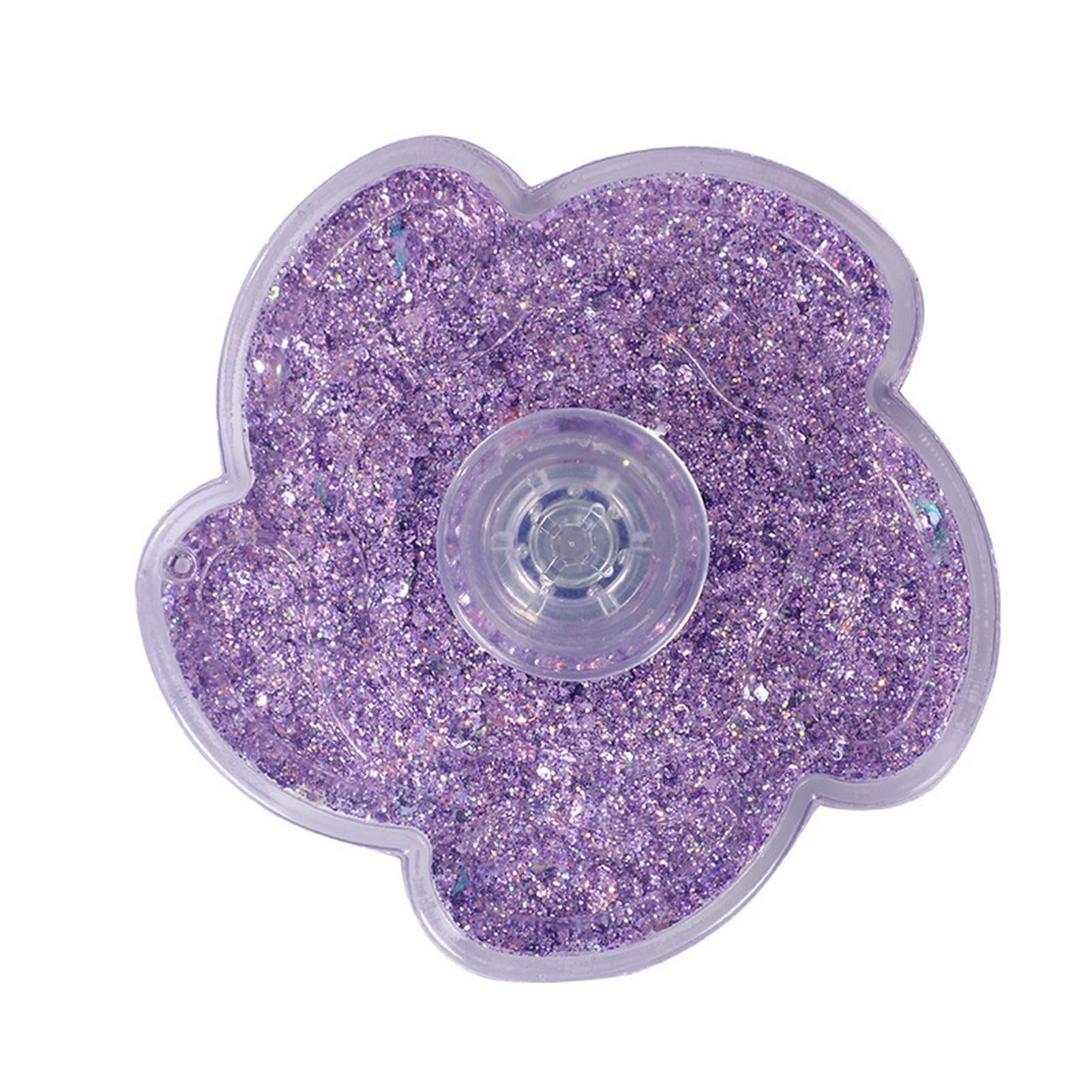 Reheyre Adults Flower Spinner Spinning Top Fidget Toy Stress Relief Finger Flexibility Training for Kids Teens Glitter Quicksand Filled Perfect Birthday Purple