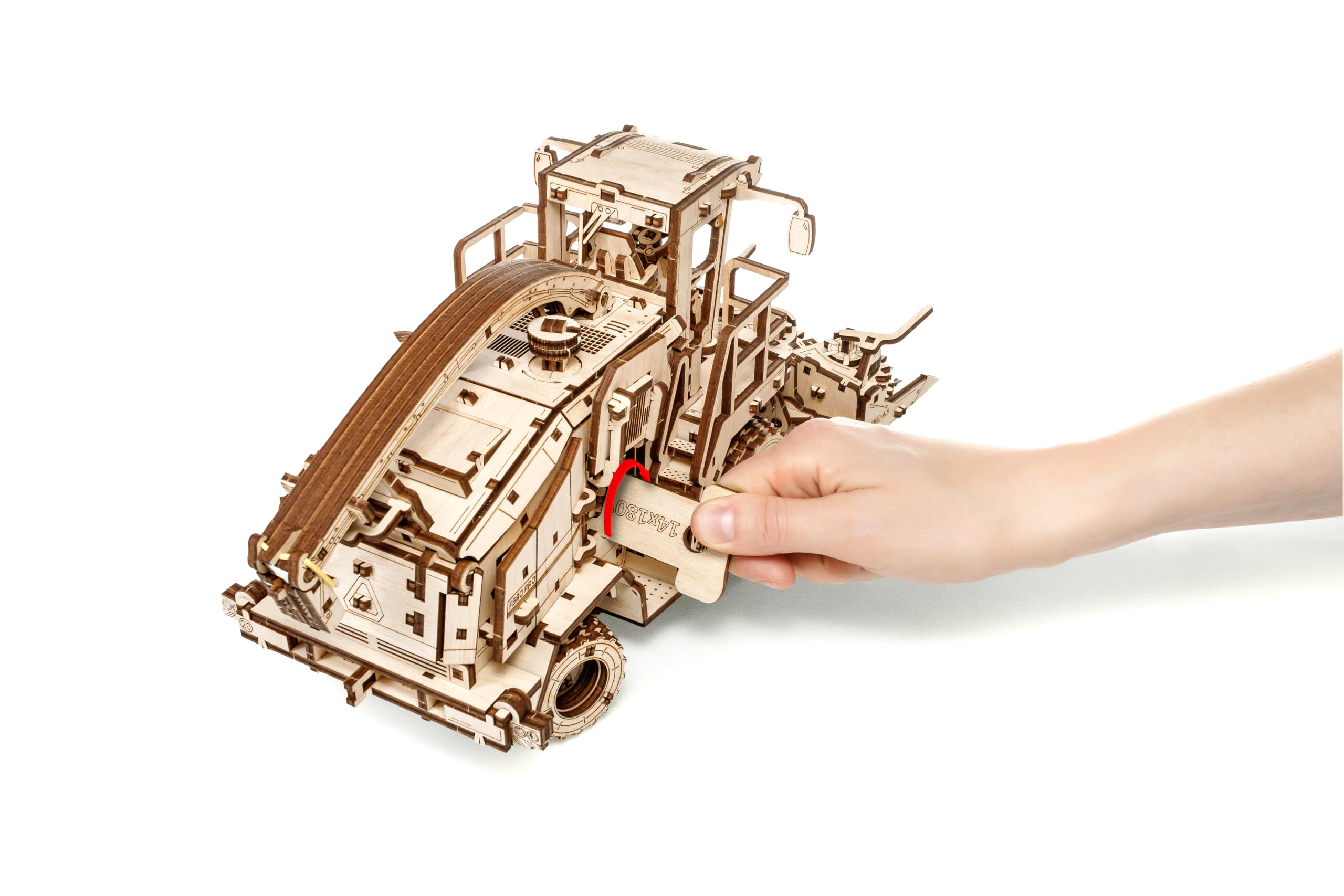 EWA Eco-Wood-Art - 3D-Holzpuzzle für Jugendliche und Erwachsene, 14+ - ERNTEMASCHINE FS80 - DIY-Bausatz, Selbstmontage, kein Kleber erforderlich - 580 Stück
