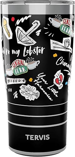 Tervis Traveler Friends Collage - Vaso aislado de triple pared con aislamiento mantiene las bebidas frías y calientes, 20 onzas, acero inoxidable