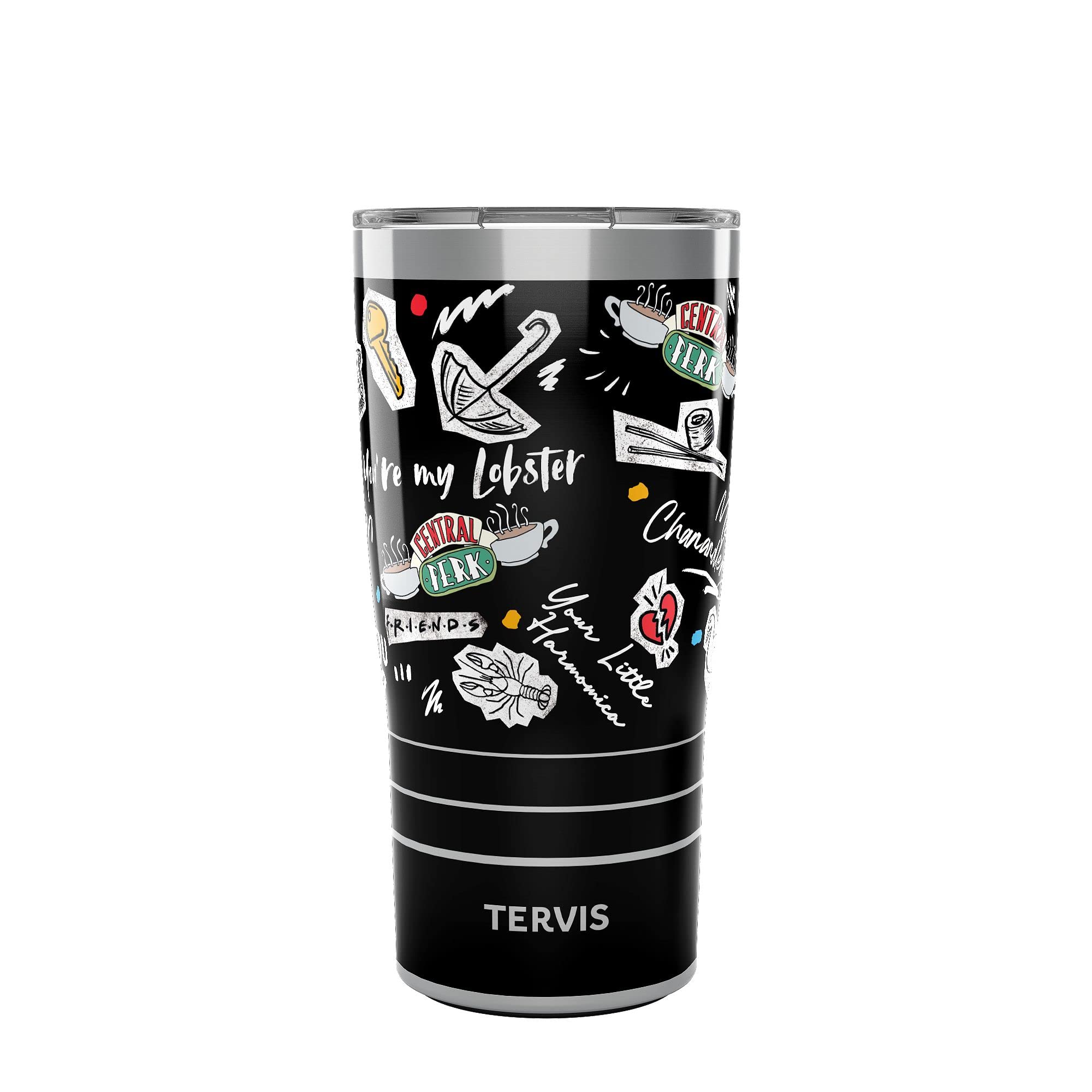 Gobelet isotherme triple paroi en acier inoxydable Tervis Friends anti condensation pour le sport