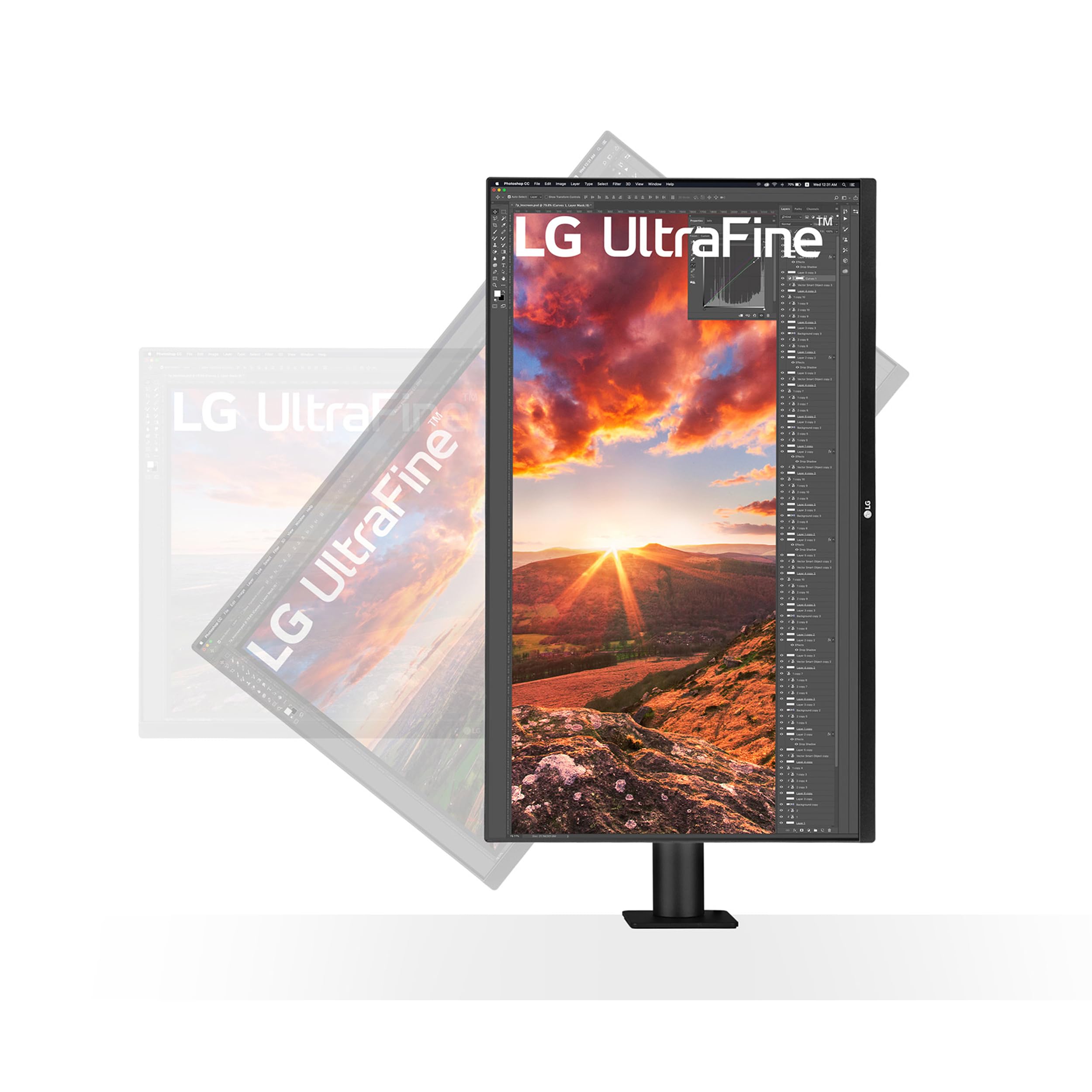 LG Ultrafine Ergo 32UN880K-B.AEU (32 Zoll) 4K UHD IPS Monitor, HDR10, USB-C (60W), Ergonomischer Standfuß, Schwarz