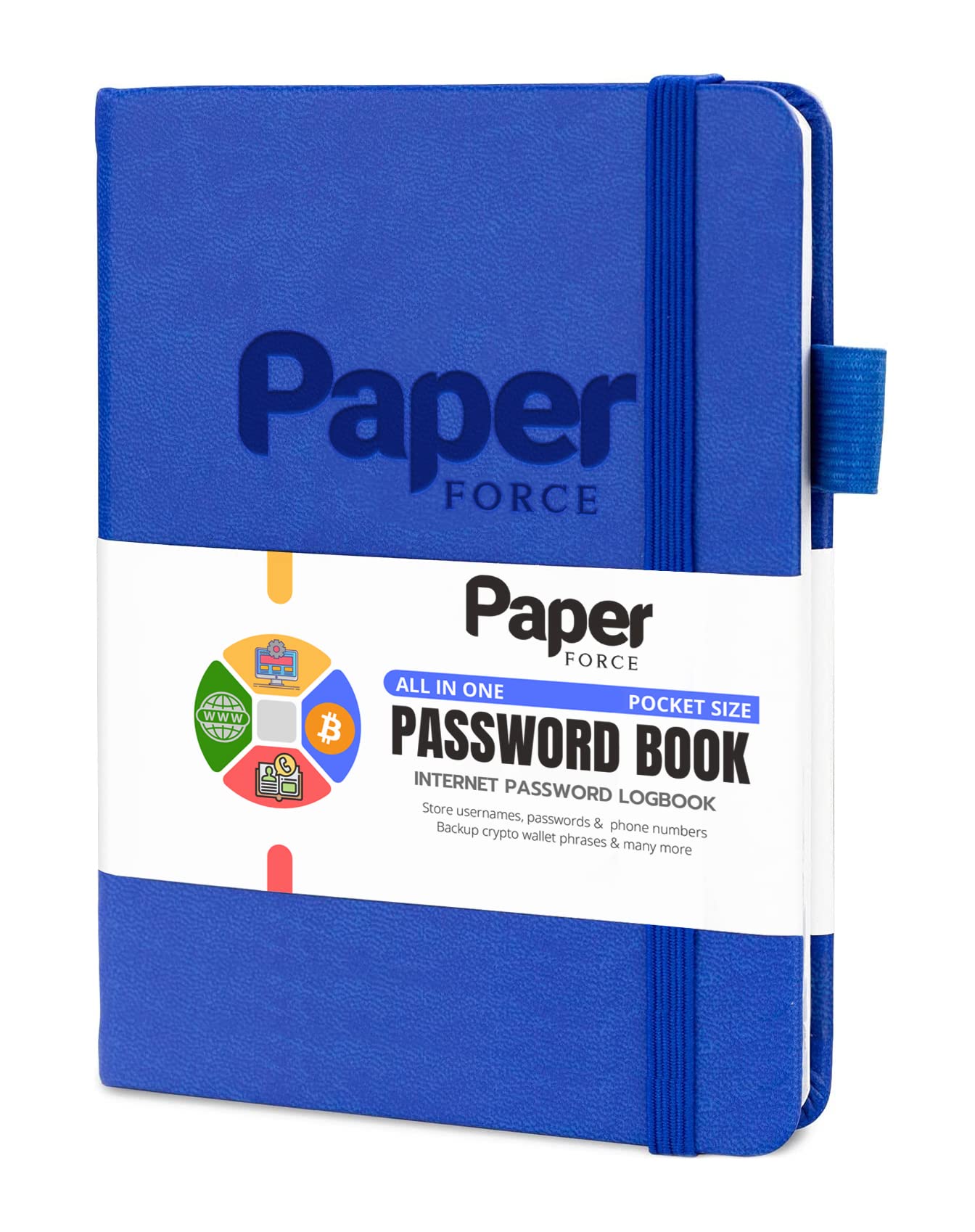 Paperforce Wachtwoordboek met alfabetische tabbladen. kleine zakformaat  wachtwoordbewaarder geïndexeerde notebook voor internet Website Login,  crypto valuta & adresboek (blauw) : Amazon.nl: Kantoorproducten