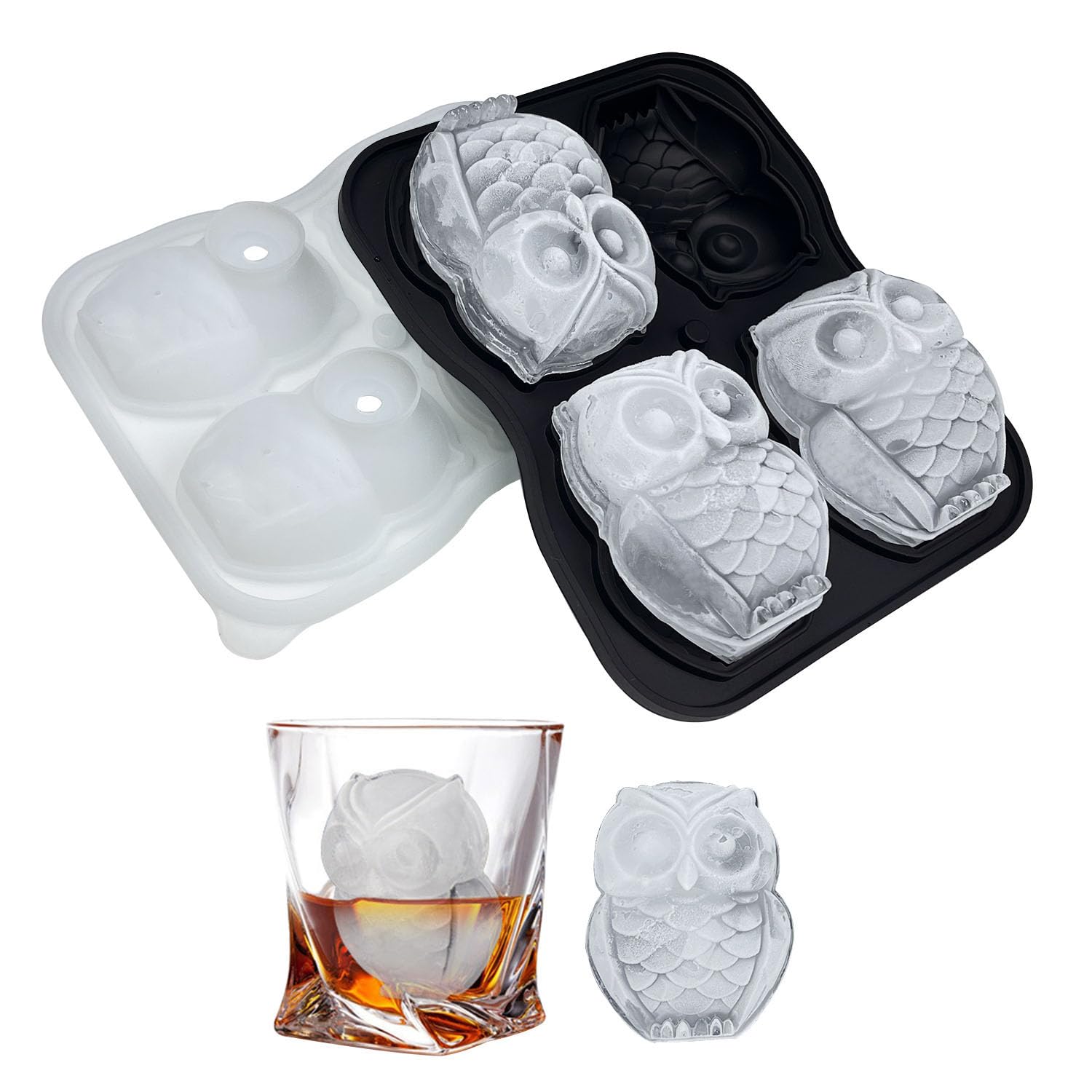 Amazon | かわいいフクロウのアイスキューブ型、フクロウの形の