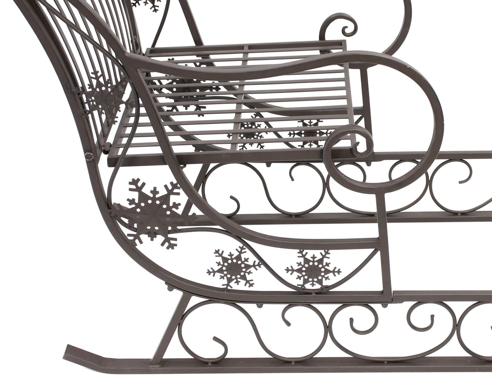 Dekoleidenschaft Großer Schlitten Nostalgie aus Metall, braun mit Antik Finish, 116 cm lang, Dekoschlitten, Weihnachtsdeko, Garten-Deko für Draußen
