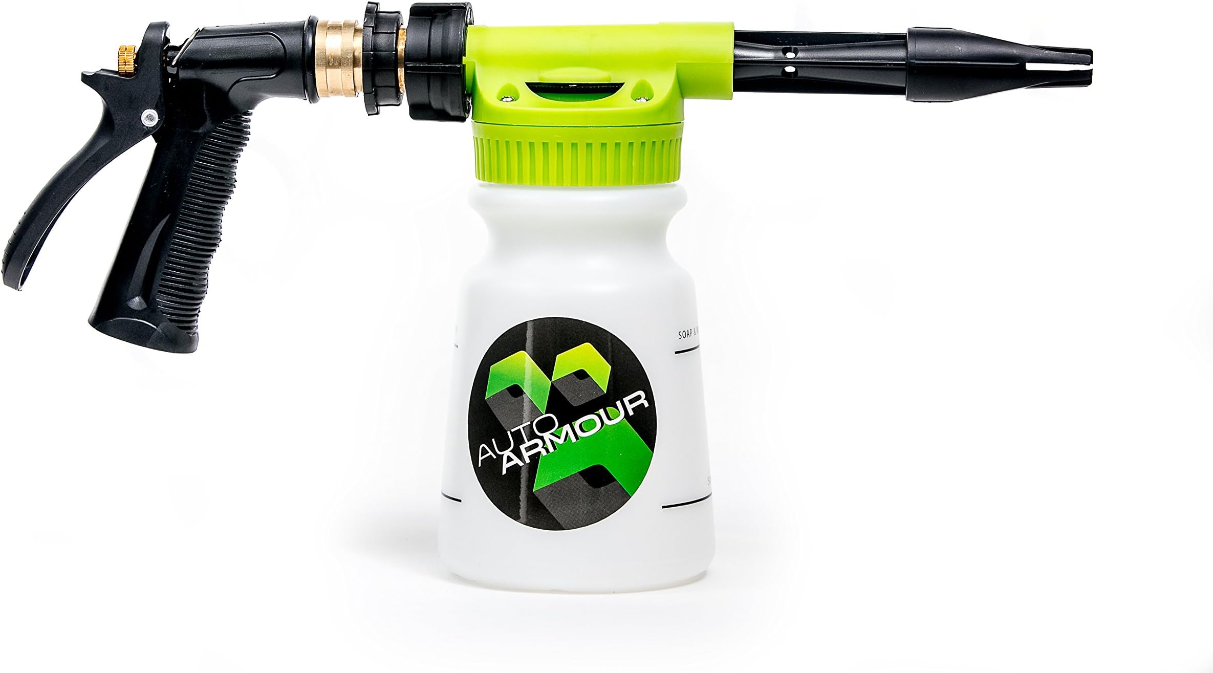 Nano Foam Shooter (Foam Cannon Spray Bottle Only) - The Ultimate Car Wash Pressure Washer Gun with 6 Settings; Fits Any Garden Hose