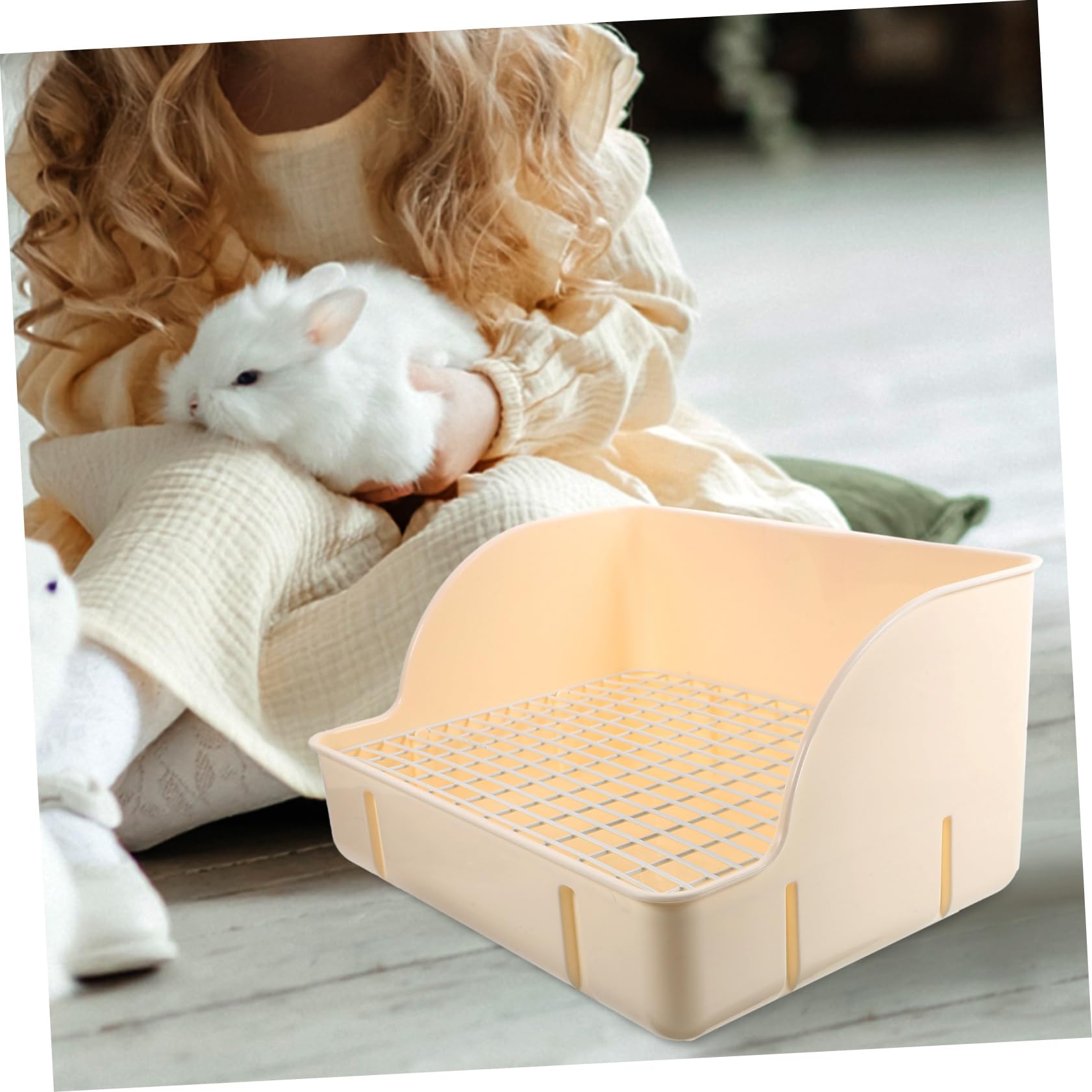 INOOMP Vassoio per Lettiera per Conigli e Angolare per Addestramento Design Stabile per Gabbie Piccole
