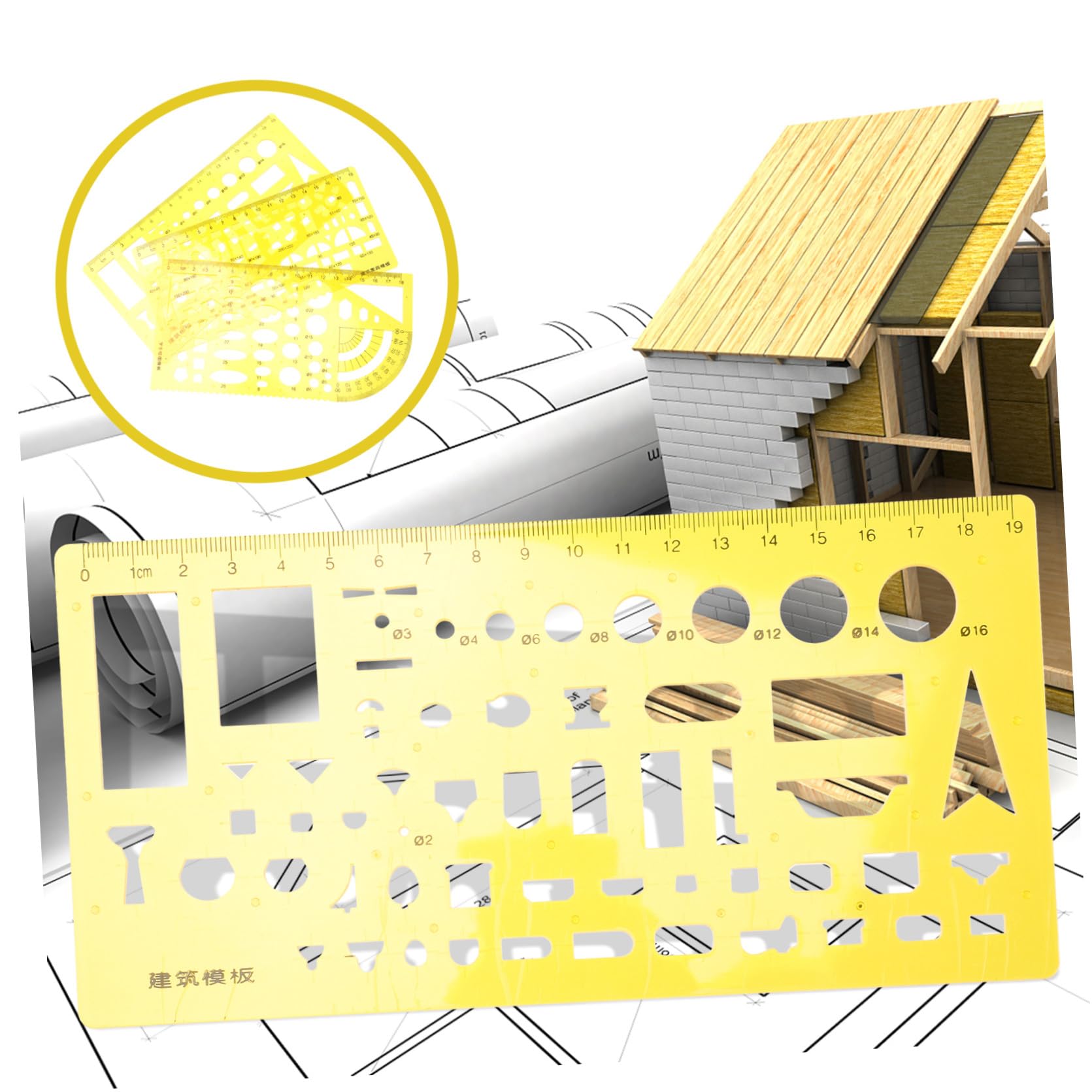 TEHAUX 4sätze Geometrische Zeichenschablone Teiliges Mit Verschiedenen Formen Für Präzises Zeichnen Für Schule Büro Und Architekturprojekte Langlebig Und Vielseitig Einsetzbar