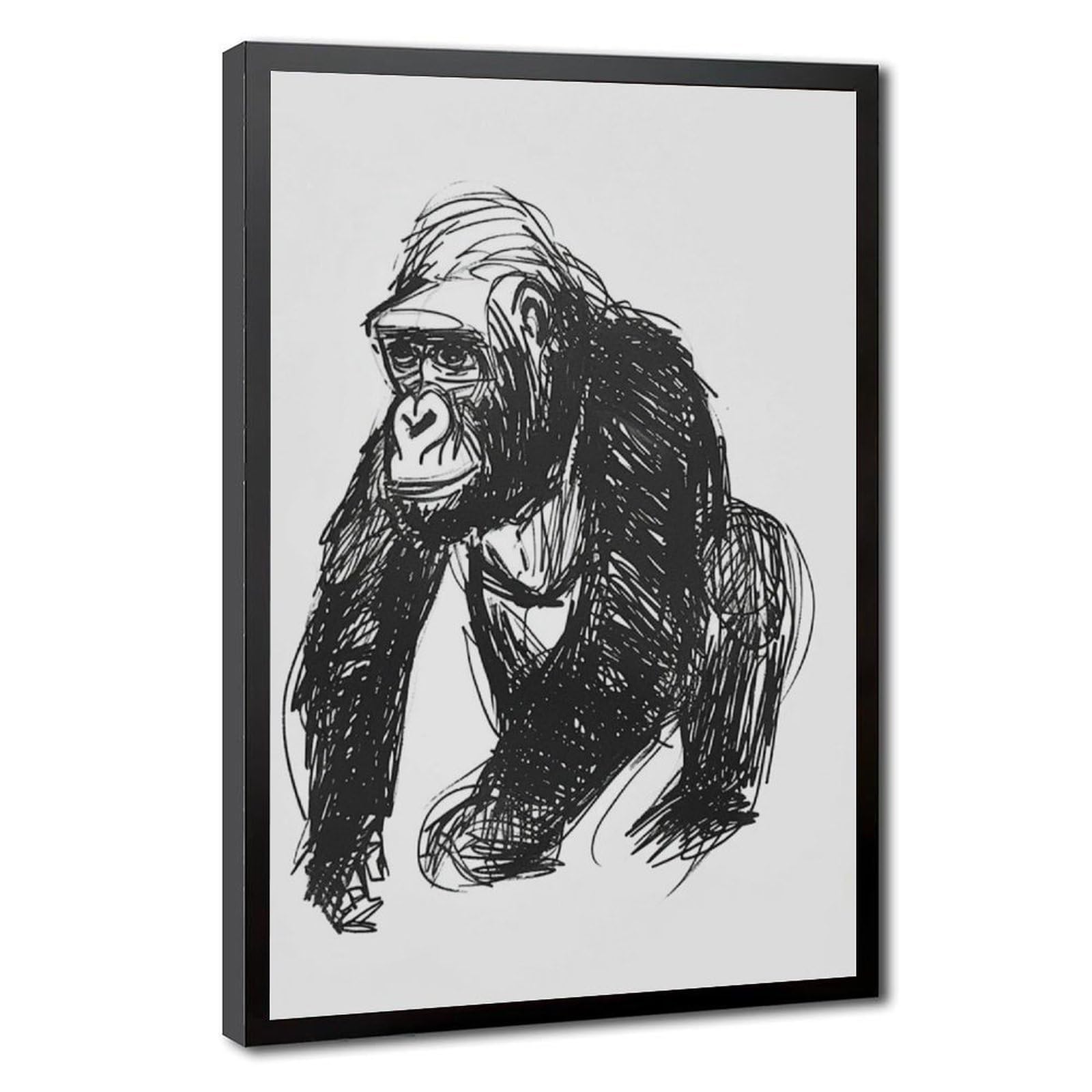 Bareronor Interesting Gorilla Poster (2) Canvas Poster Bedroom Decor Landscape Office Room Decor Gift 24" L X 36" W