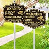 Warning 24 Hour Video Surveillance Sign, No Trespassing - This Property Has Video Surveillance Sign, 2Pack-12