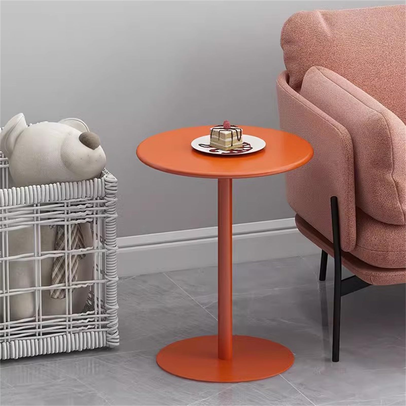 Table de bistrot ronde pour intérieur/extérieur – Table basse en fer robuste pour jardin, salle à manger et bar à domicile – Plusieurs couleurs (48 x 72 cm) – Parfaite pour les petits espaces