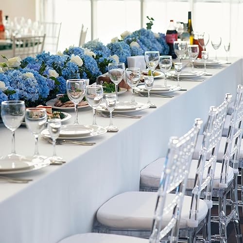 Miniatura 2 de EMART Paquete de 6 manteles rectangulares 60 x 102 pulgadas color blanco 100 poliéster para banquetes bodas fiestas pícnic manteles rectangulares