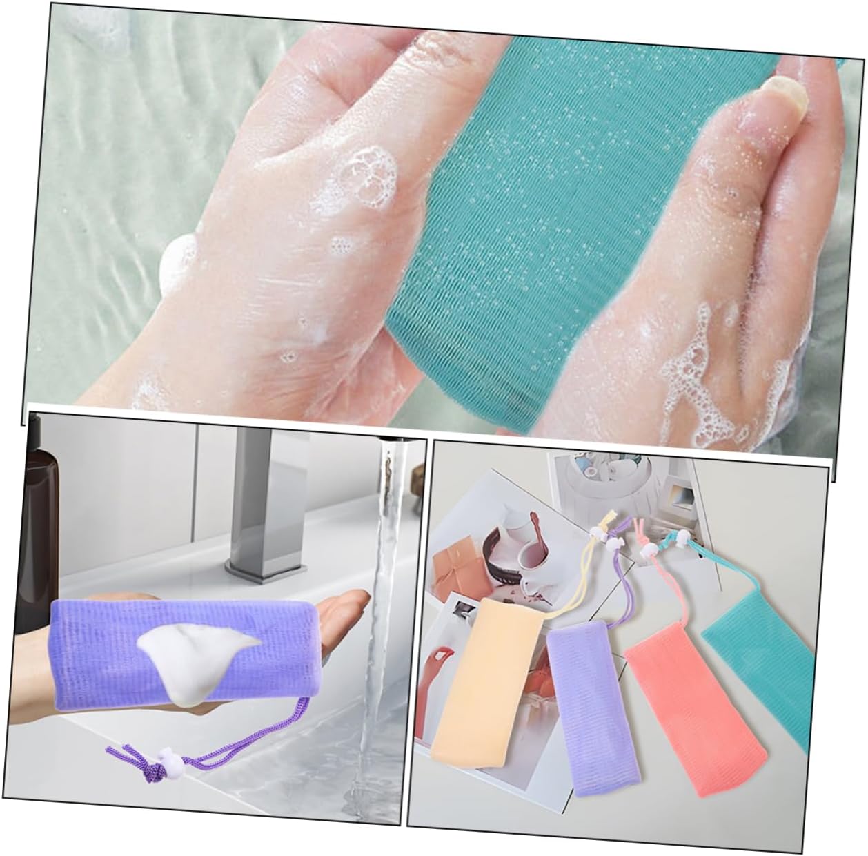 16pcs Soap Bags for Shampoo Bars Breathable Mesh Soap Pouches for Exfoliation and Storage for Daily Use Travel and Bathing image 4