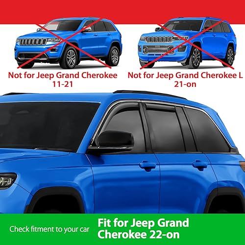 Miniatura 10 de Goodyear Deflectores de ventana inastillables en el canal para Toyota Tundra 2022-2024 CrewMax, protectores de lluvia, viseras de ventana para