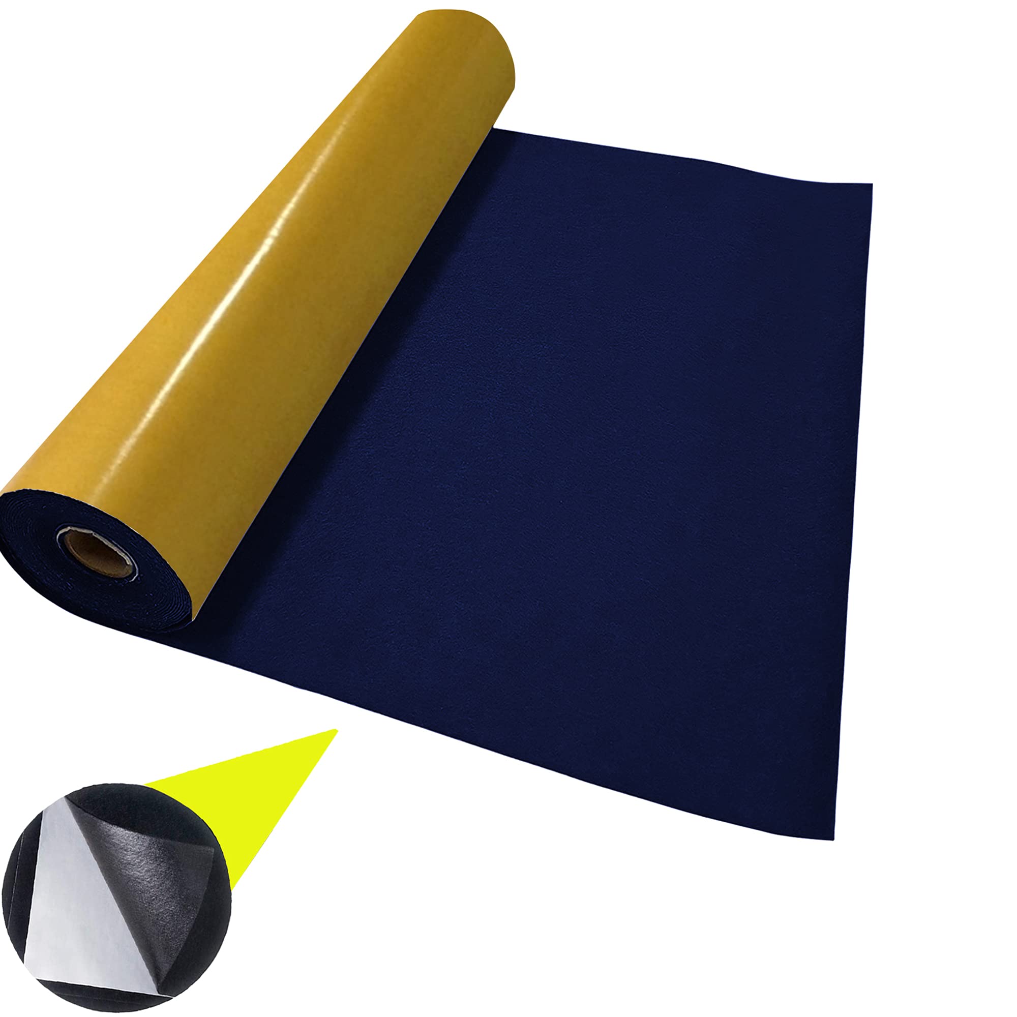 Fabrics King Online Navy Blue Adhesive Felt Baize Fabric 100% Acrylic Sticky Back Material For Arts Crafts Sewing Decoration | 100Cm X 45Cm Wide | Sold By The Metre
