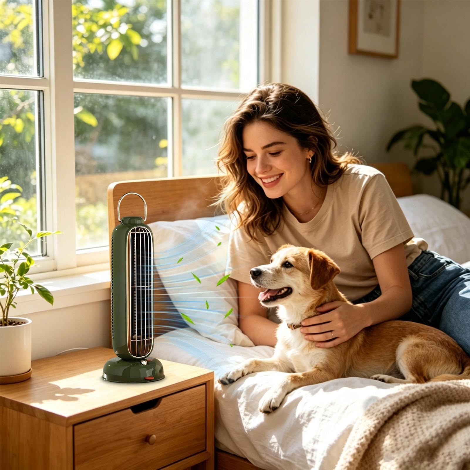 Ventilatore per la camera da Design Senza Pale A 3 Velocità E Bassa | Ventilatore Oscillante Da Per Camera Da , Ufficio, Soggiorno, Dormitorio, Casa, Interno, Scrivania, Sonno