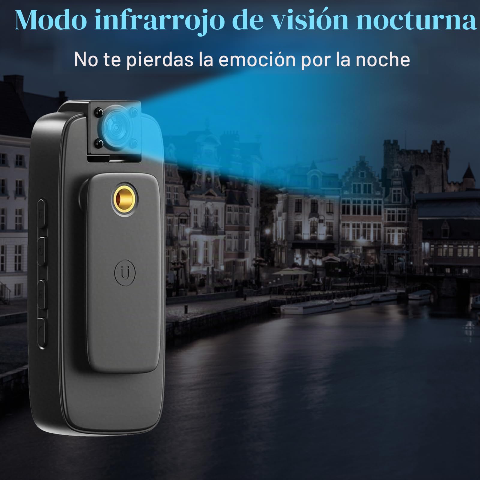 BodyCam 256G Resistente al Agua con Función de Visión Nocturna, Cámaras Corporales 4K con Cámara Giratoria de 180°,Batería de 180 Minutos para Ciclismo,Deportes al Aire Libre,Viajes,Policía