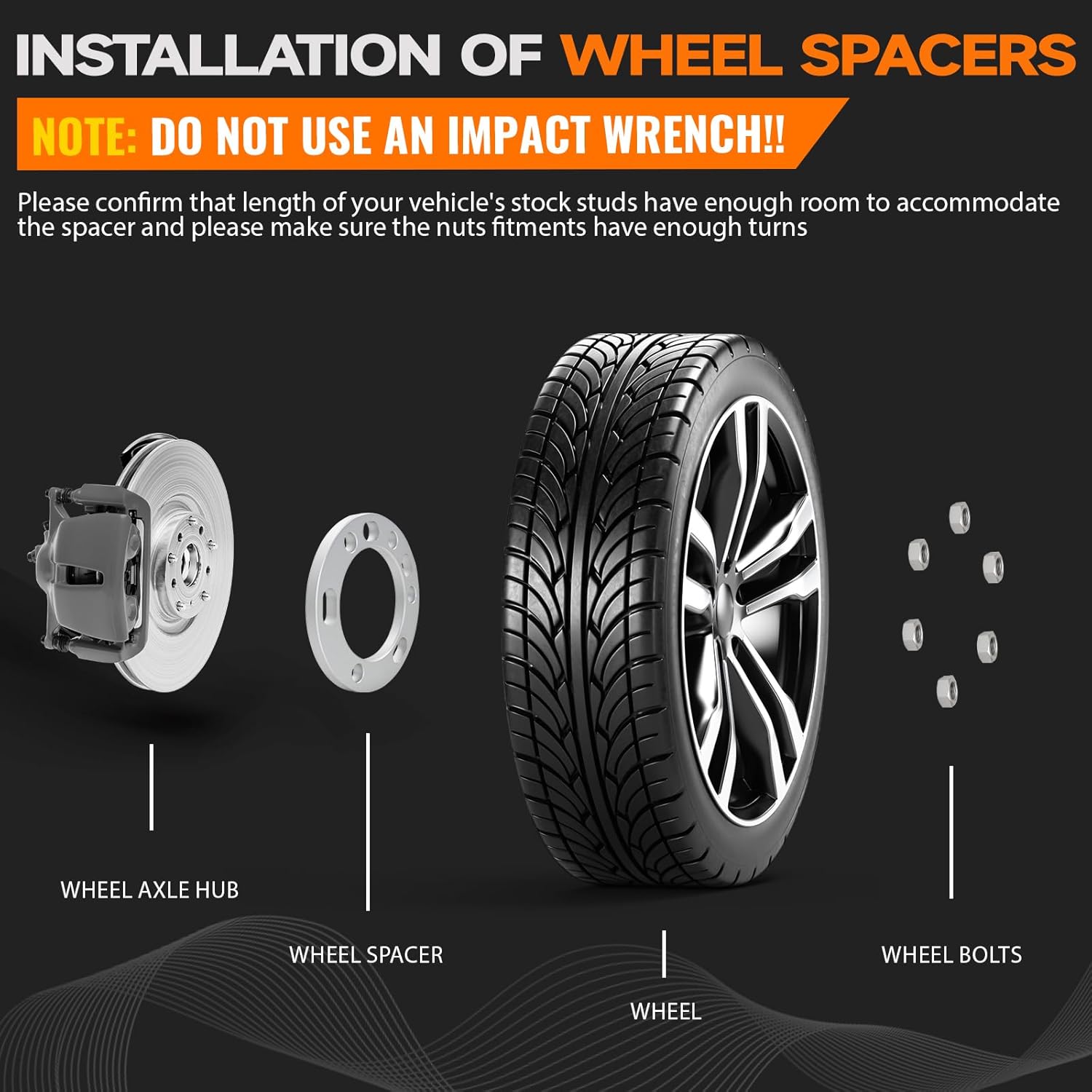 4 Pack Universal Wheel Spacers, 1/2" (12.7 mm) Die Cast Replacement Wheel Spacer for 5 & 6 Lugs Wheels/Rims, Fits 135 to 139.7 mm Multiple Bolts Pattern, 5x135, 5x139.7, 5x5.5, 6x135, 6x139.7