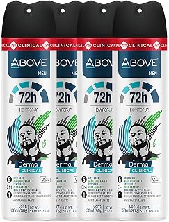 ABOVE Neymar Jr - 72H Antiperspirant Spray Deodorant for Men 5.07 Fl Oz(4 Pack) | Aluminum-Free | Fresh Mist, No Stain, No Alcohol, Long-Lasting Men's Deodorant Spray | Roses and Tuberoses Fragrance