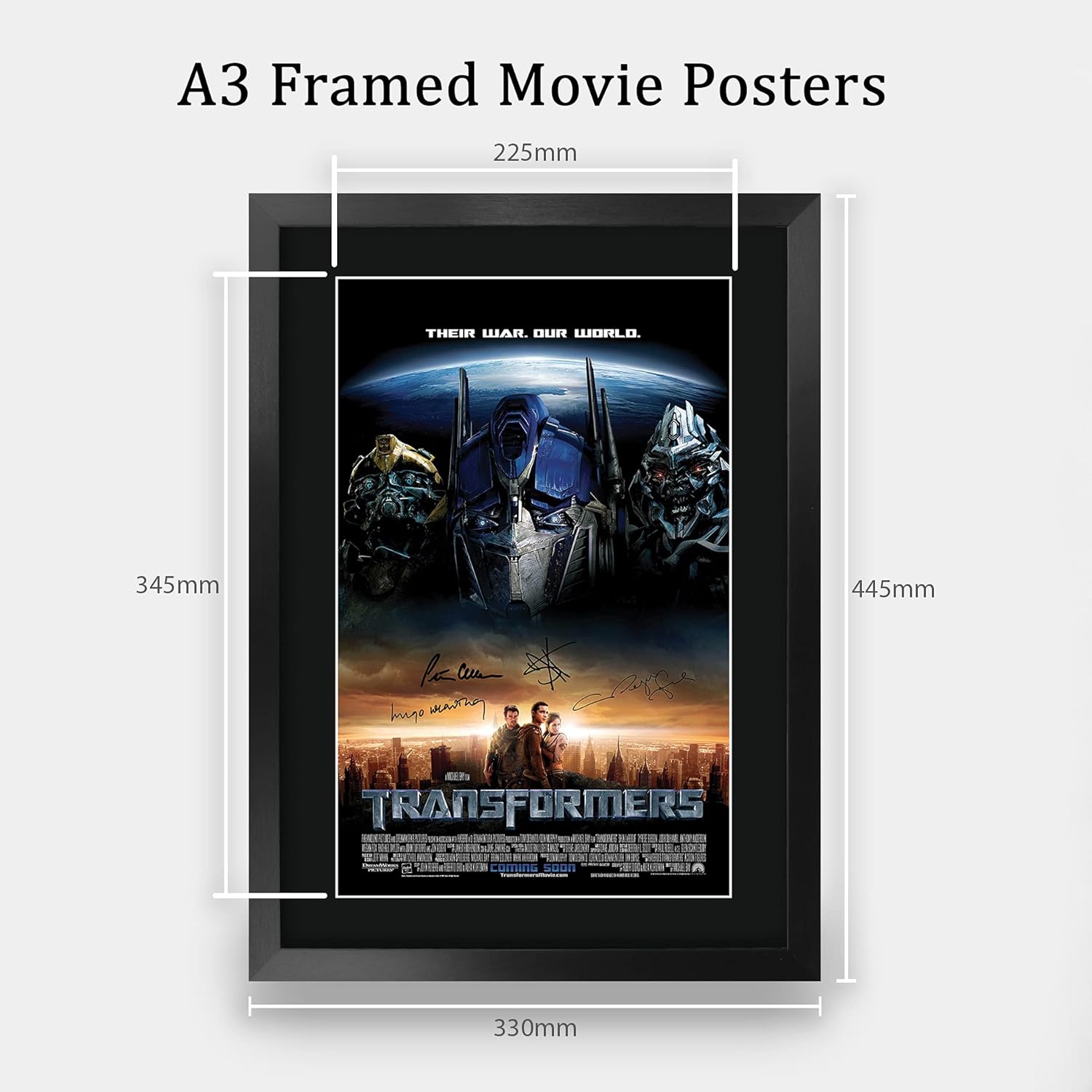 HWC Trading Transformers 1 16 x 12 inch Framed Gifts Printed Poster Signed Autograph Picture for Movie Memorabilia Fans - 16" x 12" Framed