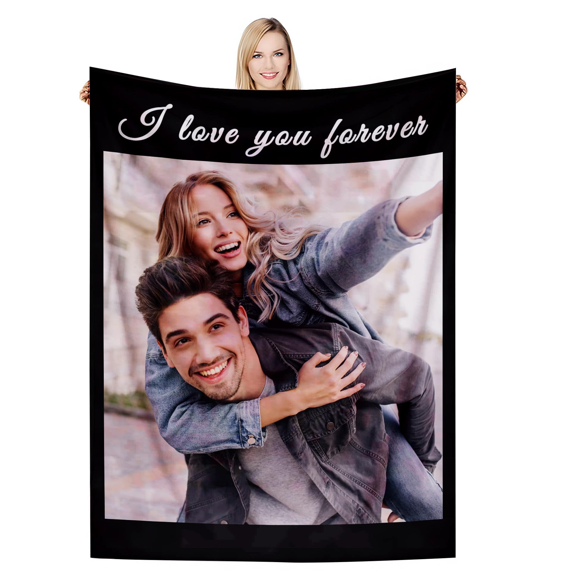 DSSHENGDS Best Mum Gifts，Personalised Blankets For Birthday，Personalised Couples Blanket，Personalised Photo Gifts For Mum Girlfriend Her Him Anniversary Christmas-A-150 * 200CM