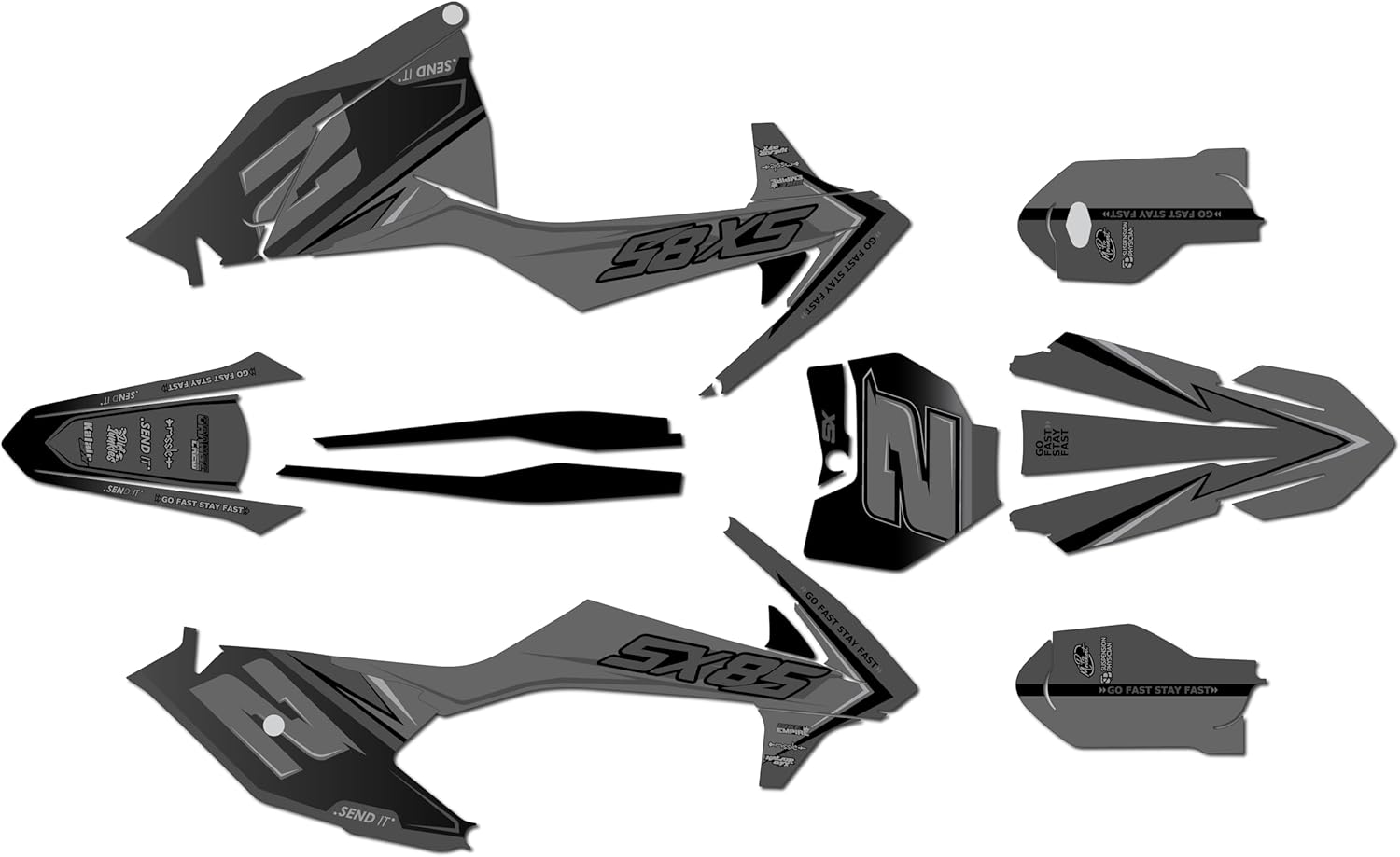 Graphics Kit for KTM 85SX SX85 (2018-2023) Razor Series Orange 09 Mil-Dirt Pit Bike Motorcycle Stickers,Dirtbike Racing Decal Automotive Motocross Accessories no Plastics