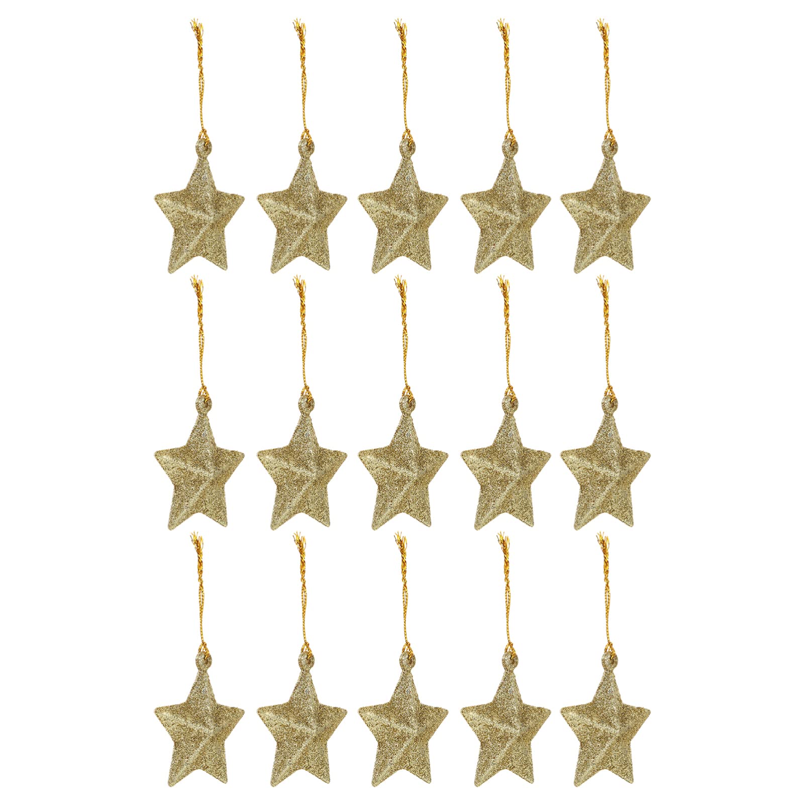 Zerodeko 30pezzi Stella Glitterata d Oro Forma di Stella Ciondolo Decorativo per Albero di Natale Decorazioni da Appendere per Albero di Natale