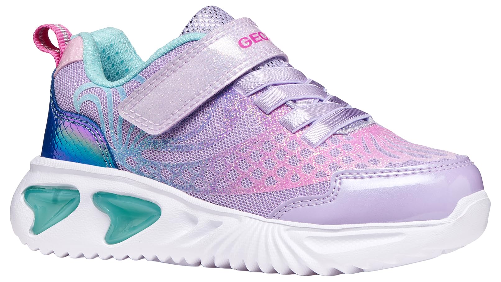 Geox J Assister Girl A Trainers, Lilac/Watersea, 34 EU