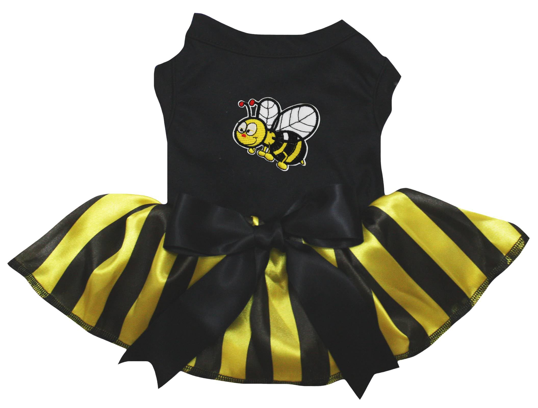 Robe pour chien abeille rayée noir jaune taille XL