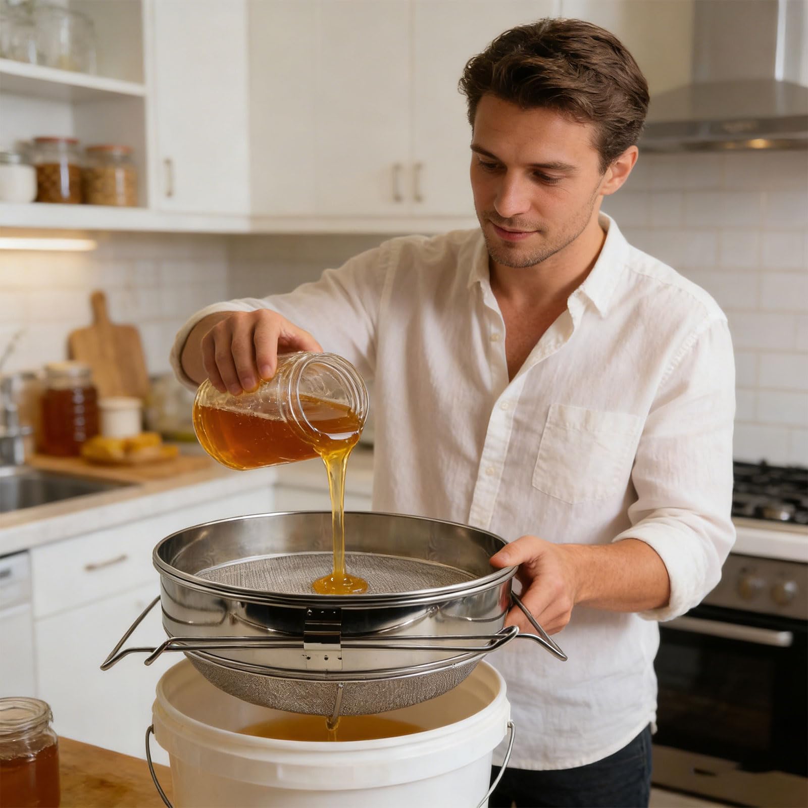 Filtro de líquido de acero inoxidable de doble tamiz premium para una eliminación eficaz de impurezas y sedimentos, versátil extractor de doble tamiz de acero inoxidable para múltiples