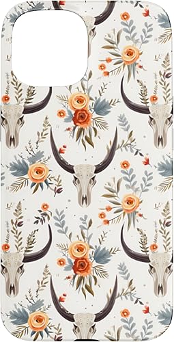 Miniatura 10 de Funda para iPhone 13 Pro Max "Southwestern Meets Boho Calaveras de vaca, flores de cuernos de toro!"