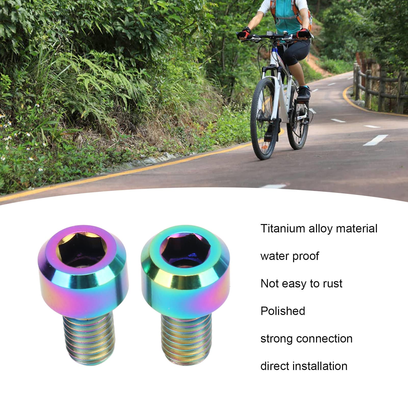 Risque – Vis En Titane M5 Pour Dérailleur Arrière, 2 Pièces, Pour Roue De Guidage, Poulie, Boulons De Fixation, Accessoires Pour Vtt Et Route