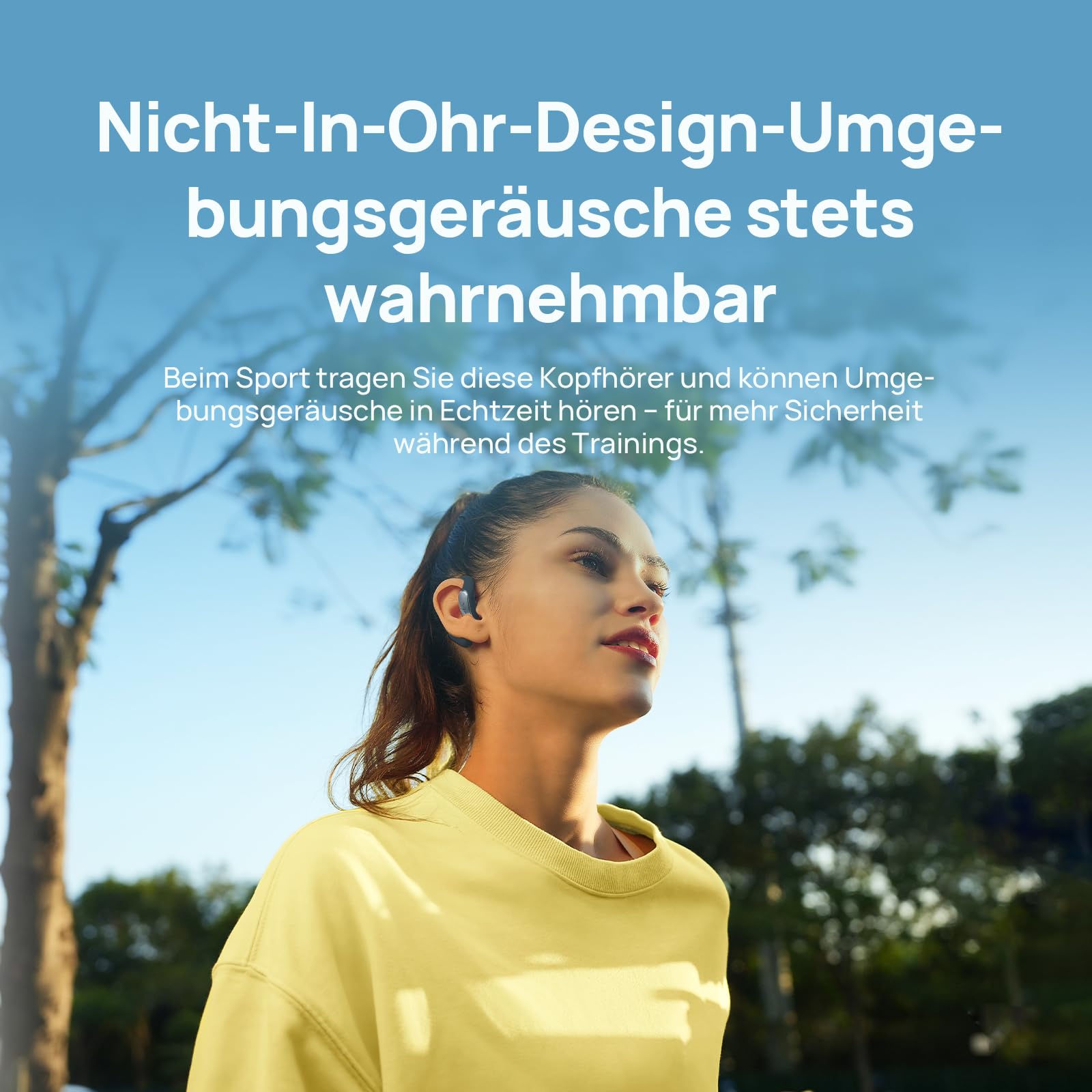 Mibro OpenEar Pro Kopfhörer Bluetooth 5.4, IPX4 Wasserfest | Wireless-Ohrhörer mit Mikrofon Bluetooth Earbuds, 30 Stunden Wiedergabezeit Open-Ear-Kopfhörer, Schnellladung (Schwarz)