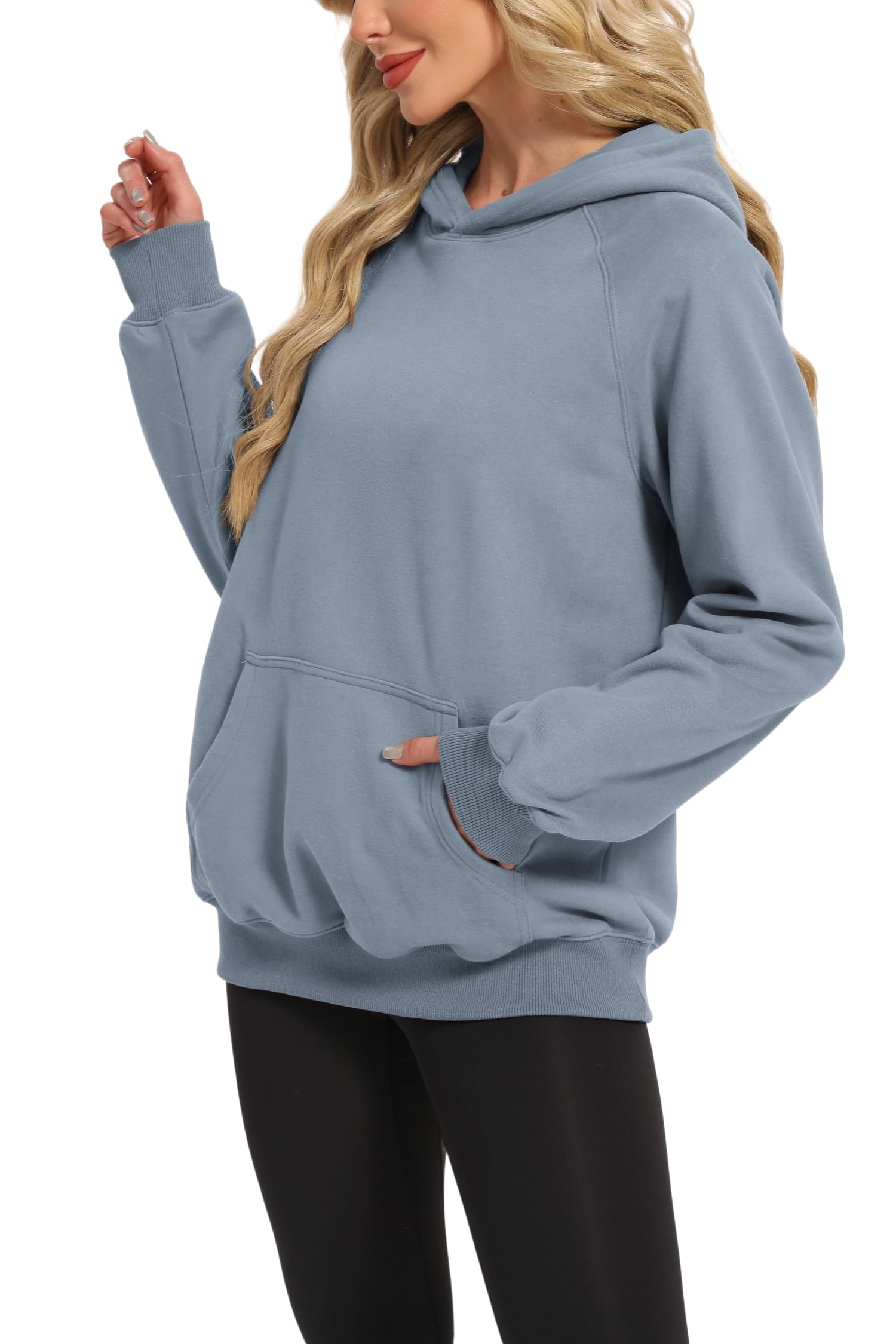 Timuspo Sweat à capuche pour femme - Confortable - En coton - Décontracté - Couleur unie - Basique - Manches longues - Avec capuche - Tendance - Automne