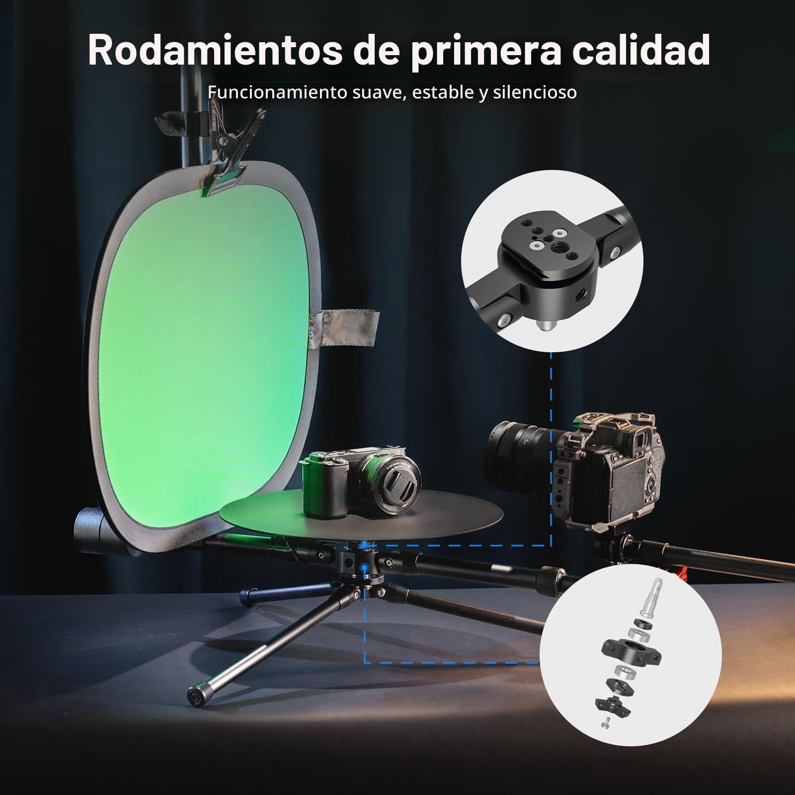 SMALLRIG Plataforma Giratoria para Fotografía de 360° de 12" Profesional, ángulo de Disparo Ajustable, Plataforma Giratoria de Video Portátil, con Placa QR para Arca - 4807