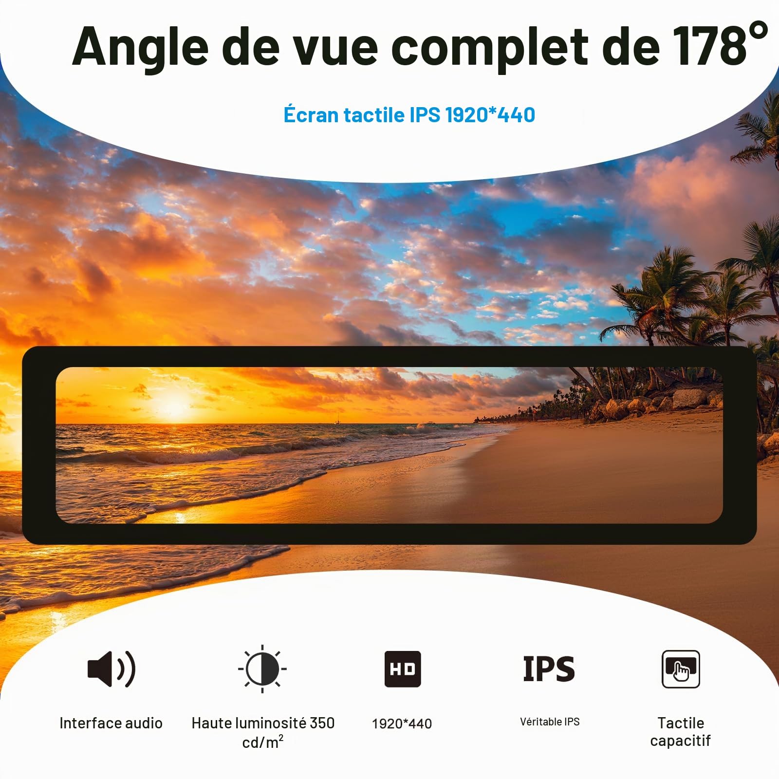 GeeekPi 11.26-inch Capacitive Touch Screen LCD 1920x440 HDMI IPS