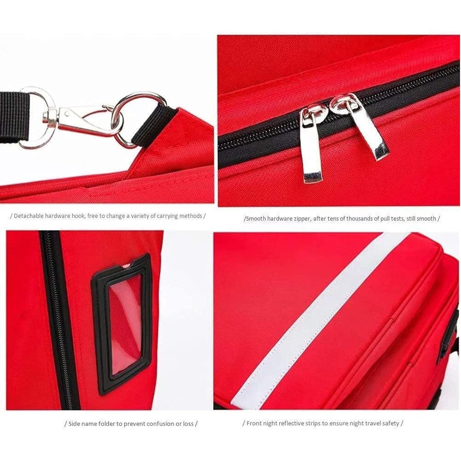Bolsa De Trauma para Socorrista De Emergencia, Botiquín De Emergencia De Primeros Auxilios De Tela Oxford Impermeable con Divisores Internos, para EMT, Enfermeras, Médicos Tácticos, Rojo