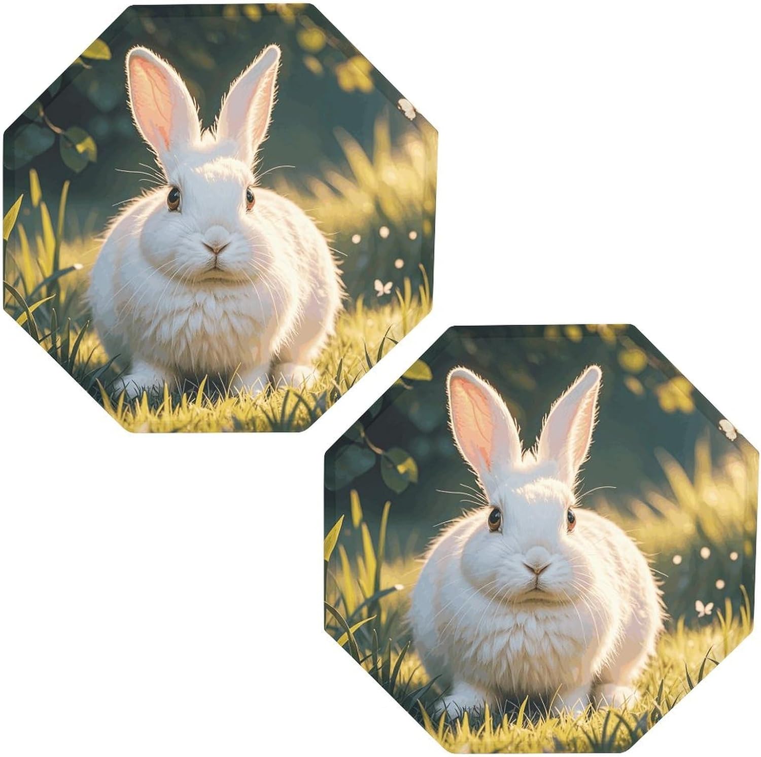 Ctagon Metal Sign for Home, Modern Display Plate for Kitchen, Cute White Rabbit Plates Accent Hanging Wall Decorations 3PCS for Living Room, Bedroom, Hallway, Hotel