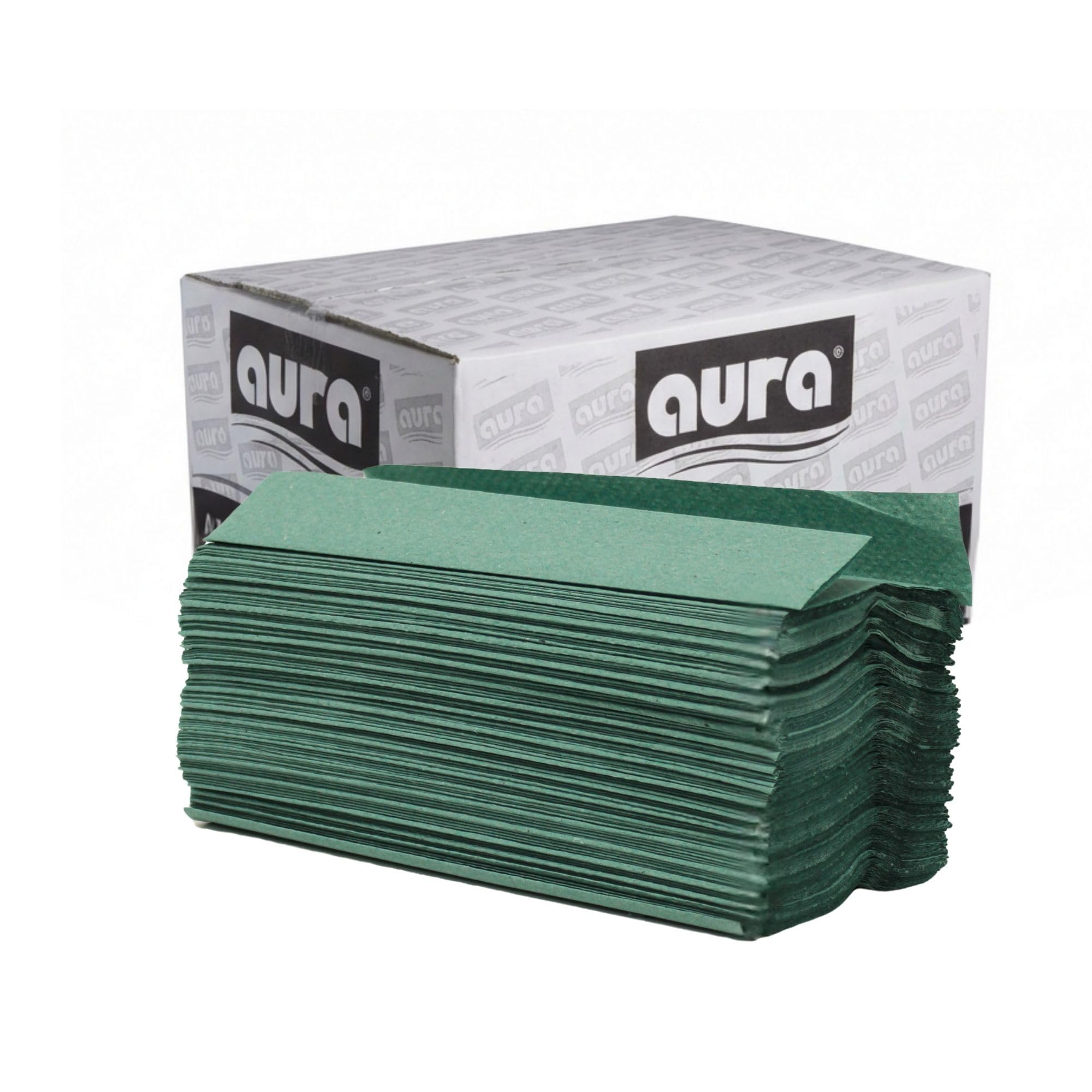 AURA C-Fold Green Paper Hand Towels | 1 Ply 2400 Recycled Sheets