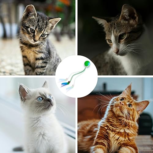 Miniatura 8 de Juguete interactivo para gatos, juguetes para gatos de interior, bola de gato ágil en movimiento con cola de malla elástica, juguetes automáticos