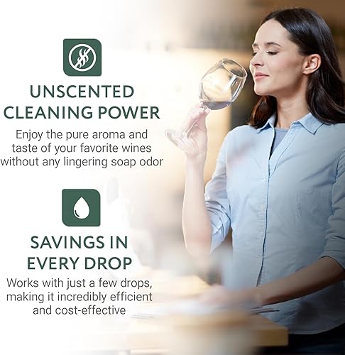Miniatura 4 de IMPRESA Limpiador líquido concentrado para copas de vino, 8 onzas líquidas, sin perfume, sin rayas, elimina manchas de agua, manchas y nubosidad