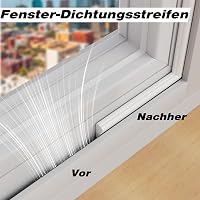 ESUFEIR Öntapadós Ajtó- és Ablakszigetelő Szalag, Ékformájú Habszivacs, Huzat Elleni Védelem, Hang- és Hőszigetelő, 5m x 2 db, Fehér 4