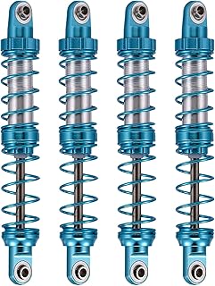 kingsea 4Pcs 90mm RC Shock Absorber Oil Adjustable RC Damper Springs Compatible with Axial SCX10 TRX4 D90 1/10 RC Model Crawler Truck Parts