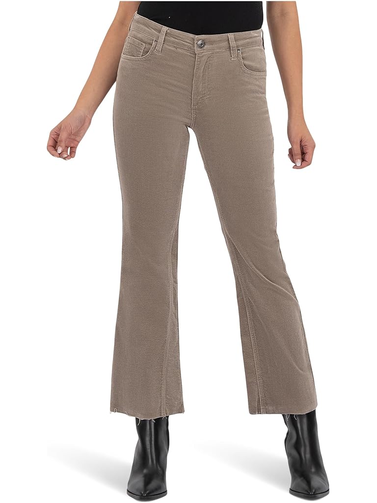 Brown KUT from the Kloth Kelsey Mid Rise Ankle Flare-Inset Leg