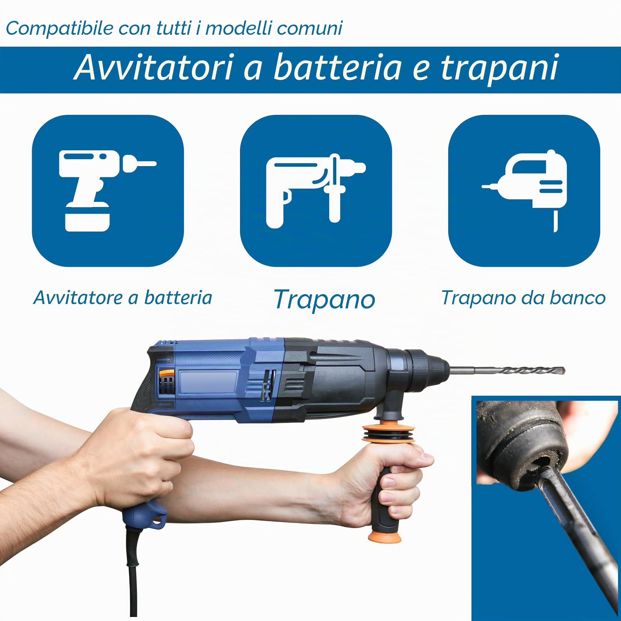 sds plus - Set di 3 punte da trapano per pietra, Ø 10-14-20 mm x 40 cm, ideali per muratura, calcestruzzo, pietra naturale in metallo duro di alta qualità