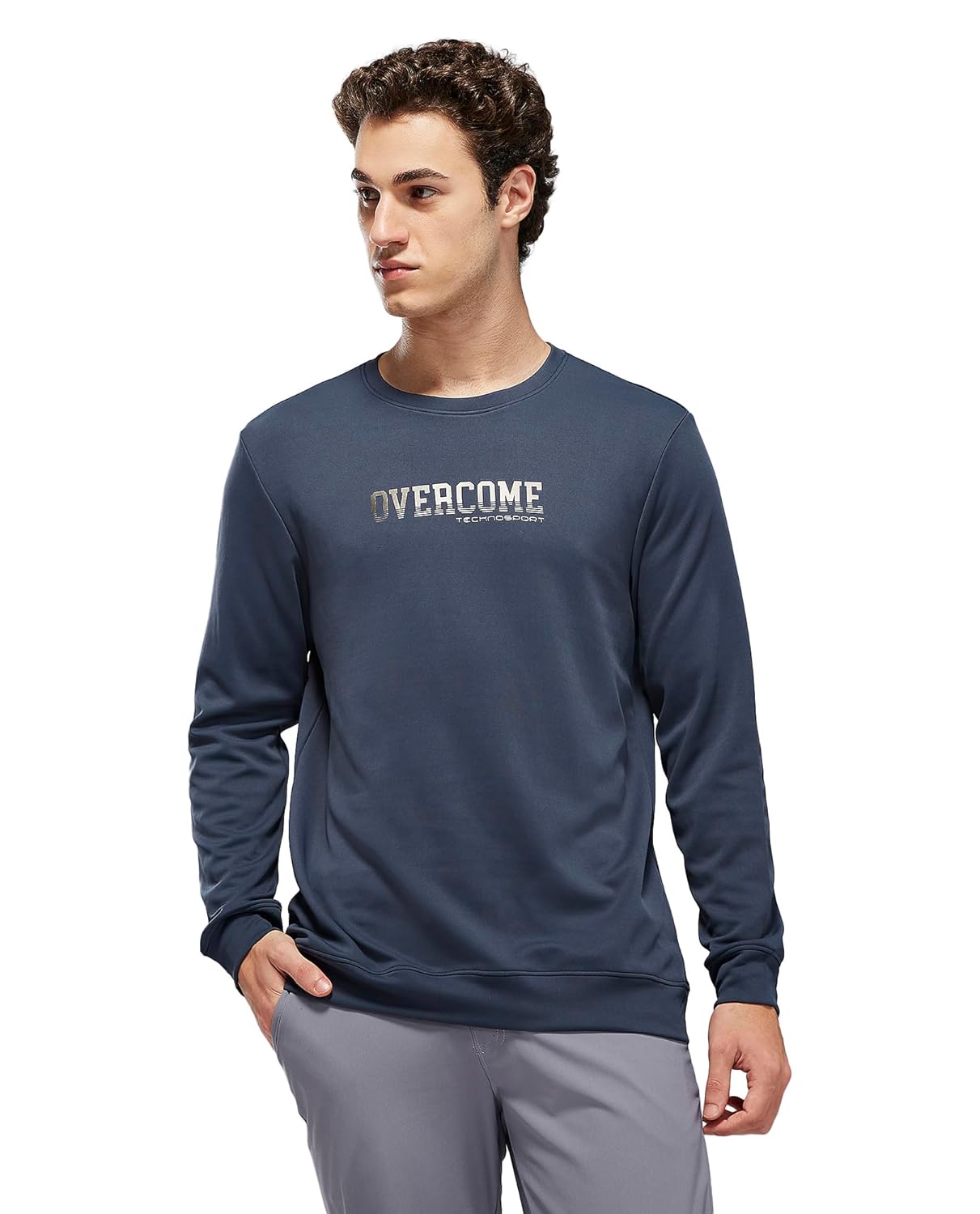 TECHNOSPORT Men Polyester Round Neck Graphic Print Sweatshirt for Gym, Workout & Sports TECHNOSPORT Men Polyester Round Neck Graphic Print Sweatshirt for Gym, Workout & Sports
