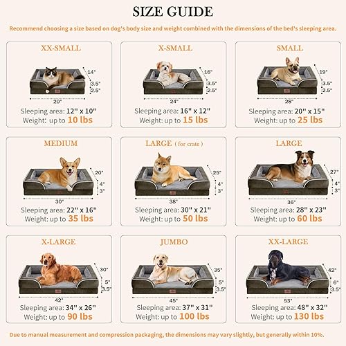 Miniatura 6 de Camas ortopédicas impermeables de espuma para perros extra grandes, cama para perros XL con refuerzo, cama lavable para perros, sofá cama para