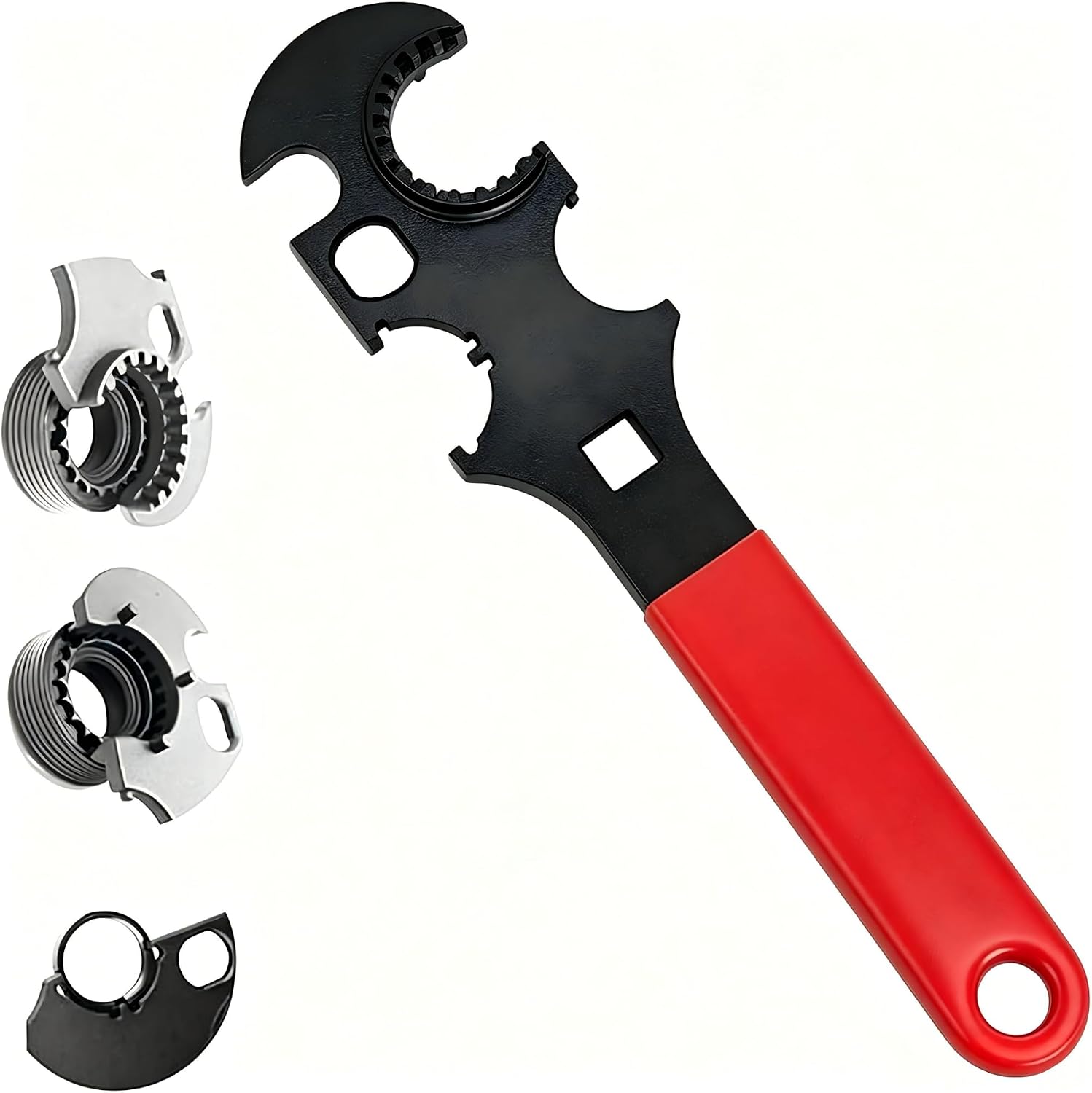 Multi-Function Combination Wrench, 11.6-Inch High-Carbon Steel Tool with Extended Non-Slip Red Handle for Maintenance and Repair